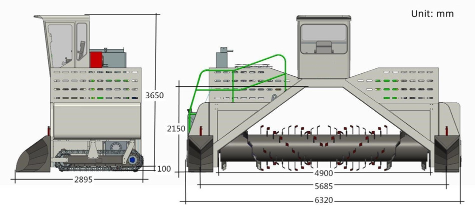 size of compost turners